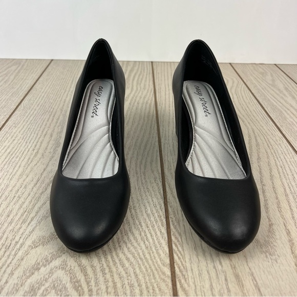 Easy Street Proper Women's High Heels 7.5W Black Faux Leather $60 - Picture 3 of 9